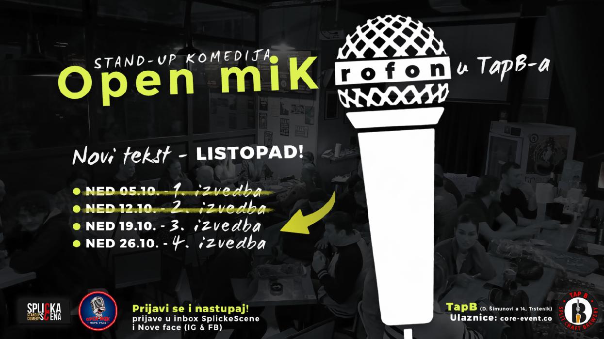SplickaScena Open miK(rofon) – novi tekst u TapB-u, listopad