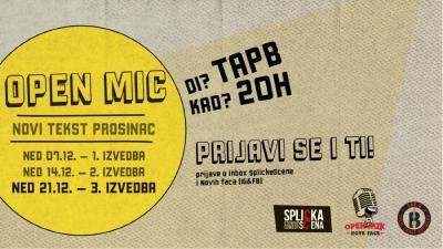 Image SplickaScena predstavlja: Open miK(rofon) novi tekst PROSINAC  - TREĆA (3). izvedba u TapB-a!
