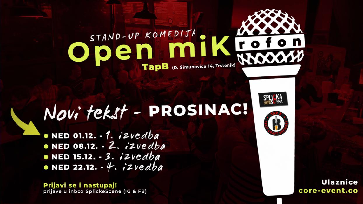 Image SplickaScena predstavlja: Open miK(rofon) u TapB- Novi tekst PROSINAC - Premijera!