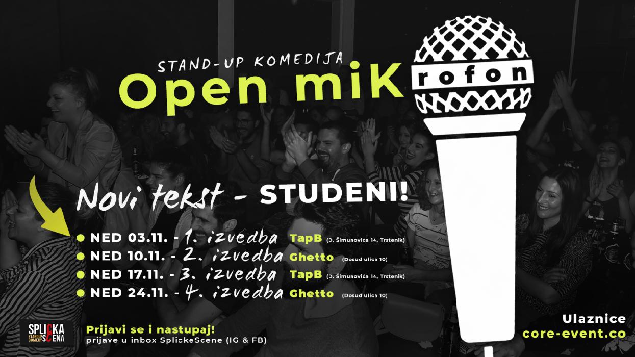 Image SplickaScena predstavlja: Open miK(rofon) u TapB- Novi tekst STUDENI - PREMIJERA!