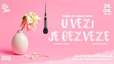 Image Split: SplickaScena predstavlja: "U vezi je bezveze" - stand-up show Antonija Morića i Leona Kondresa