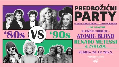 Image 80s VS 90s / DJ PREDBOŽIĆNI PARTY + live RENATO METESSI & ZVIJEZDE / ATOMIC BLOND - Blondie tribute