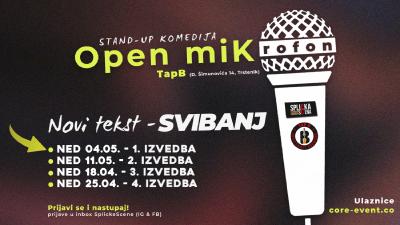 Image SplickaScena predstavlja: Open miK(rofon) novi tekst SVIBANJ - 1. (premijerna) izvedba!